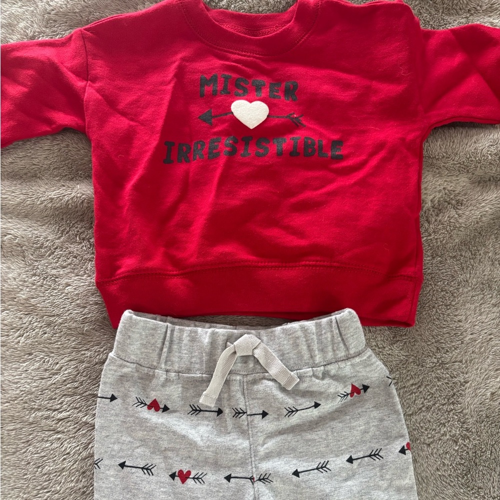 Carter's Red and Gray Joggers with Arrow Design